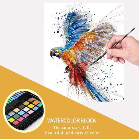 لوازم الفن XKDOUS، مجموعة فنية مكونة من 253 قطعة، مجموعة أدوات رسم فنية مع أقلام ألوان مائية وأقلام تلوين وعصي طلاء زيتي، حامل ثلاثي الطي مزدوج الجوانب للأطفال والبنات والأولاد والمراهقين والمبتدئين in Kuwait