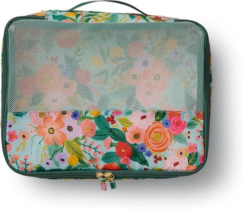 RIFLE PAPER CO. Packing Cube Set of 3 (Includes 3 Different Sizes and Laundry Bag, Travel Must Have Accessory, Stylized Pattern), Peacock in Kuwait