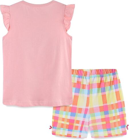 AOSTA BETTY Toddler Girls Summer Outfit Ruffle Sleeve T Shirt and Short Set Cotton Tank Top Clothing 2 Pieces Size 2-7Y in Saudi Arabia