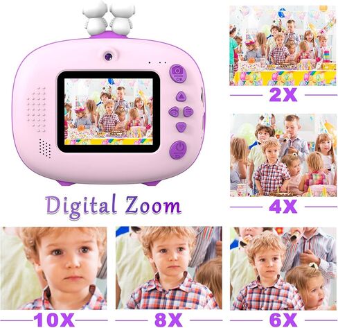 Kids Instant Printing Camera with Print Papers2.4 inch 1080P LCD Screen Dual Camera Toddler Camera - P83 (Blue) in Kuwait