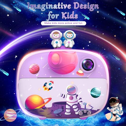 Kids Instant Printing Camera with Print Papers2.4 inch 1080P LCD Screen Dual Camera Toddler Camera - P83 (Blue) in Kuwait