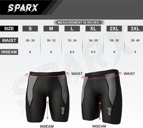 Sparx Men's Performance Tri Shorts Swim Bike Run Cycling Triathlon Shorts in Kuwait