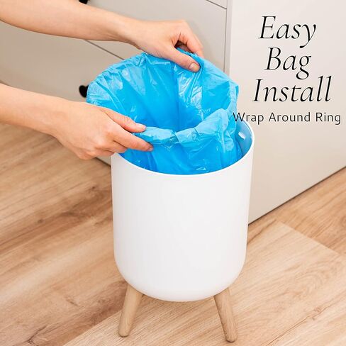 سلة مهملات الحمام الصغيرة من Earth & Mango مع غطاء، سلة قمامة الحمام الصغيرة مع غطاء على شكل نبات، 1.8 جالون، أبيض، مثالية لغرفة النوم والمكتب والحمامات، سلة المهملات التي تبدو مثل النبات in Kuwait