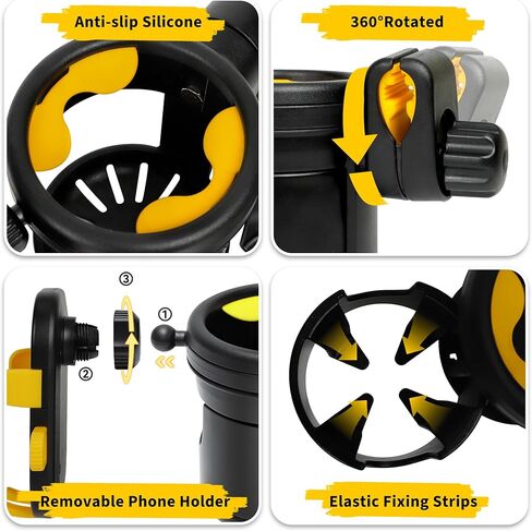 حامل أكواب 3 في 1 وحامل هاتف للسكوتر الكهربائي، حامل هاتف مع حامل زجاجة للمشي، الكرسي المتحرك، عربة الأطفال، ملحقات سكوتر التنقل in Kuwait