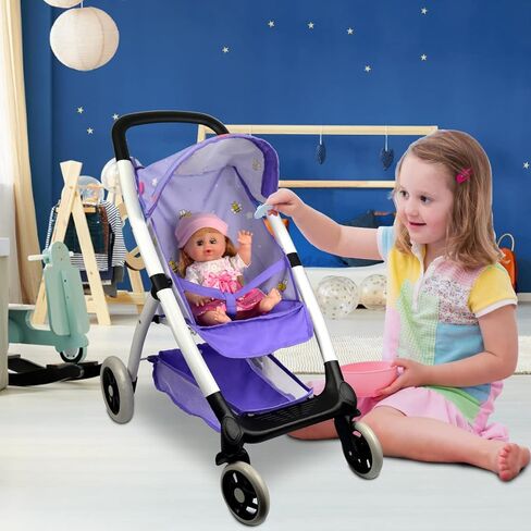 Baby Doll Collection Anivia Doll Stroller Heart Design Gifts for Toddlers and Girls Foldable Doll Stroller (DA208 Pink)… in Saudi Arabia