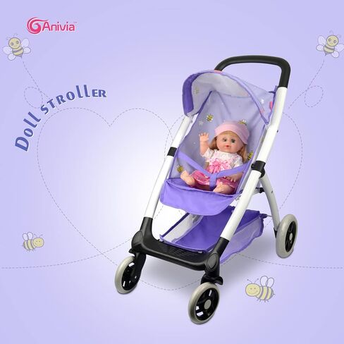 Baby Doll Collection Anivia Doll Stroller Heart Design Gifts for Toddlers and Girls Foldable Doll Stroller (DA208 Pink)… in Saudi Arabia