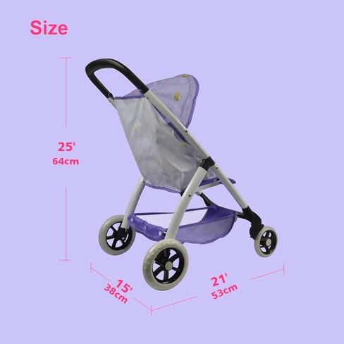 Baby Doll Collection Anivia Doll Stroller Heart Design Gifts for Toddlers and Girls Foldable Doll Stroller (DA208 Pink)… in Saudi Arabia