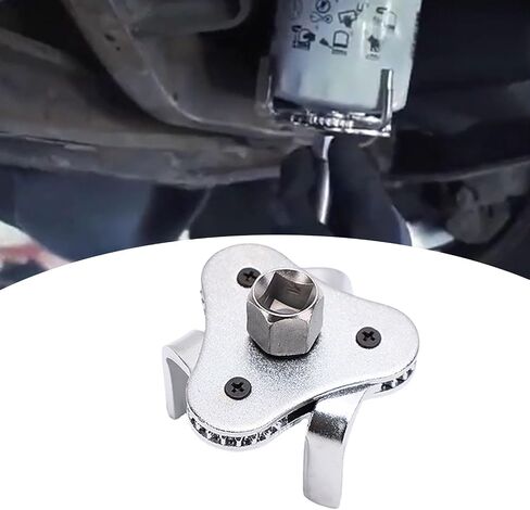 UGSHY 1 PC Car Oil Filter Wrench, Flat 3 Jaw Adjustable Flexible Efficient Oil Grid Disassembly Tool, for 1/2" DR drive tools or 13/16" rotating handle, Universal for Car Accessories (Silver) in Saudi Arabia