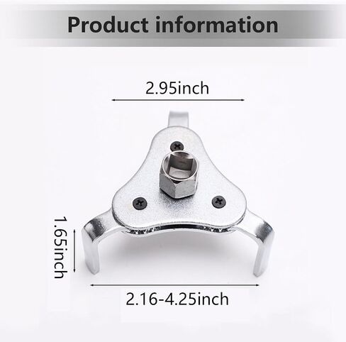 UGSHY 1 PC Car Oil Filter Wrench, Flat 3 Jaw Adjustable Flexible Efficient Oil Grid Disassembly Tool, for 1/2" DR drive tools or 13/16" rotating handle, Universal for Car Accessories (Silver) in Saudi Arabia