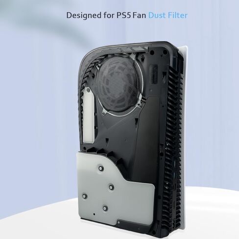 مرشح غبار مروحة PS5، شبكة مرشح Chanvoo المعدنية المقاومة للغبار مكونة من قطعتين متوافقة مع وحدة تحكم PlayStation 5 الرقمية والأقراص (أسود) in Kuwait