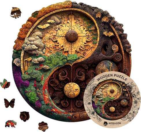 Dragon Wooden Puzzles for Adults Kids, Unique Animal Shaped Cool Wooden Jigsaw Puzzles, Premium Box Wood Cut Puzzles for Teens, Best Family Ideas (L-11.8 * 11.2 in-229pcs) in Saudi Arabia