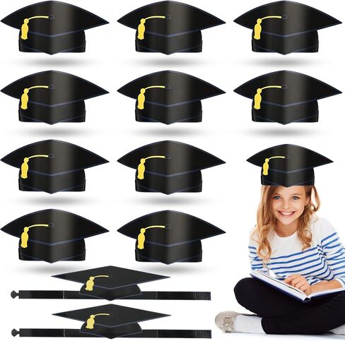 Syhood 36 Pieces Paper Graduation Cap for Kid Adult Adjustable Graduation Paper Hats Topper Headbands for Student Grad Party(White) in Saudi Arabia