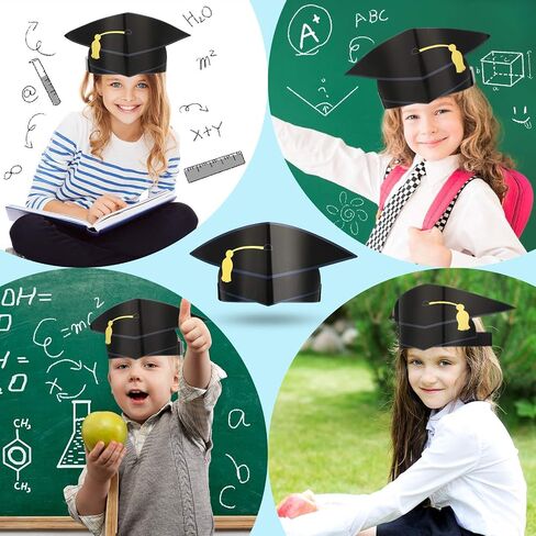 Syhood 36 Pieces Paper Graduation Cap for Kid Adult Adjustable Graduation Paper Hats Topper Headbands for Student Grad Party(White) in Saudi Arabia