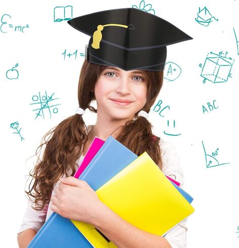 Syhood 36 Pieces Paper Graduation Cap for Kid Adult Adjustable Graduation Paper Hats Topper Headbands for Student Grad Party(White) in Saudi Arabia
