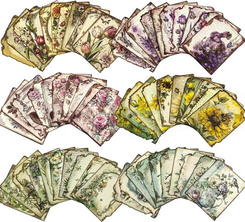 ملصقات سجل القصاصات من NEDIE 180 قطعة، ملصقات مخطط الزهور العتيقة لوازم المجلات غير المرغوب فيها مواد سجل القصاصات، ملصقات فراشة جمالية لوازم المجلات الرصاصة لتزيين الحرف اليدوية in Kuwait