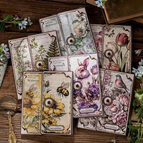 ملصقات سجل القصاصات من NEDIE 180 قطعة، ملصقات مخطط الزهور العتيقة لوازم المجلات غير المرغوب فيها مواد سجل القصاصات، ملصقات فراشة جمالية لوازم المجلات الرصاصة لتزيين الحرف اليدوية in Kuwait