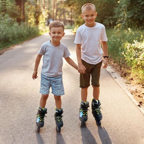 Light up Inline Skates for Kids, 5 Size Adjustable Length and Width Roller Shoes with Full Illuminating Wheels for Girls and Boys, Blades Roller Skates for Beginner Men and Adults in Saudi Arabia