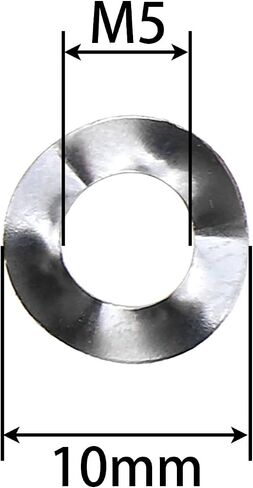 MEETOOT 50PCS Hardware Accessory Wave Spring Washer 304 Stainless Steel Corrugated Washer M5x11x0.5MM for Connecting and Fixing Engineering Item in Saudi Arabia