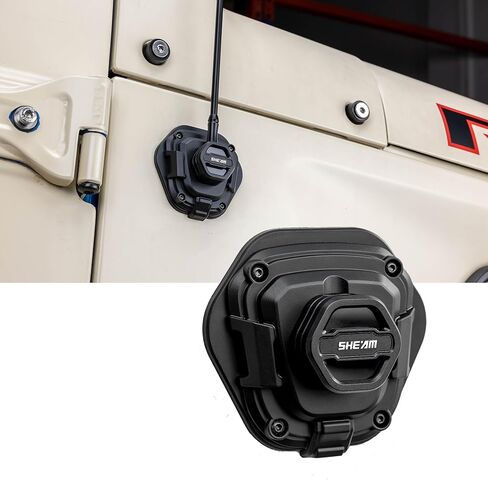 غطاء قاعدة هوائي SHEAM - غطاء سفلي جوي للسيارة راديو متوافق مع Jeep Wrangler 2007-2022 JK JL 4xe Gladiator JT ABS زخرفة بلاستيكية سوداء (ليس هوائي) in Kuwait