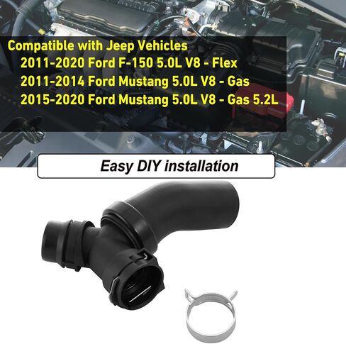 موصل خرطوم تبريد المحرك لـ 2011-2018 Ford F150 | 2011-2018 فورد لوبو | موستانج 2011-2018 | 2011-2014 لينكولن مارك LT، موصل خرطوم سخان المحرك على شكل حرف T مع استبدال المشبك # DR3Z-8566-A 626-541 in Kuwait