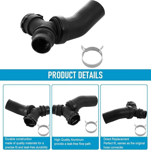 موصل خرطوم تبريد المحرك لـ 2011-2018 Ford F150 | 2011-2018 فورد لوبو | موستانج 2011-2018 | 2011-2014 لينكولن مارك LT، موصل خرطوم سخان المحرك على شكل حرف T مع استبدال المشبك # DR3Z-8566-A 626-541 in Kuwait