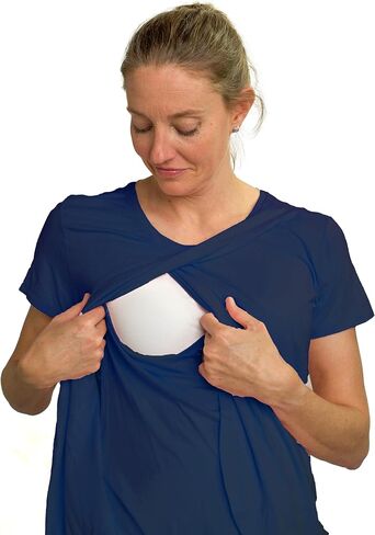 Women's Maternity Nursing Top Double Layered Side Opening Design for Comfortable & Easy Breastfeeding Pregnancy Apparel in Saudi Arabia