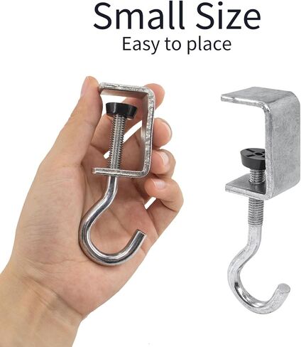 2 Pcs Desk Mount Bag Holder Hook Clamp-On Backpack Hanger Portable Desk Mount Headphones Holder Reduce Desk Clutter for Table Desk, Under Counter - Black in Kuwait