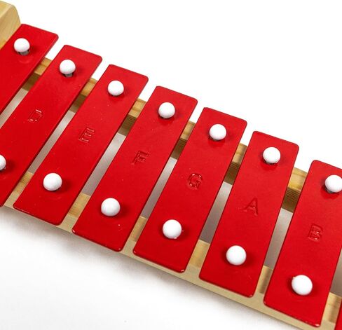 إكسيليفون غلوكينسبيل خشبي كلاسيكي احترافي مع 8 مفاتيح معدنية للبالغين والأطفال - يتضمن 2 مضارب خشبيين in Kuwait