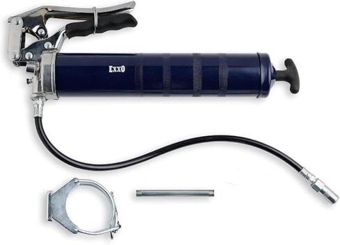 EXXO Pistol Grip Grease Gun - Universal Metal Grease Tube Holder 18 Inch Hose Manual Grease Pump Auto Grease Gun Grease Gun Holder Grease Gun Accessories Trigger Point Injection Gear Lube Hand Pump in Kuwait