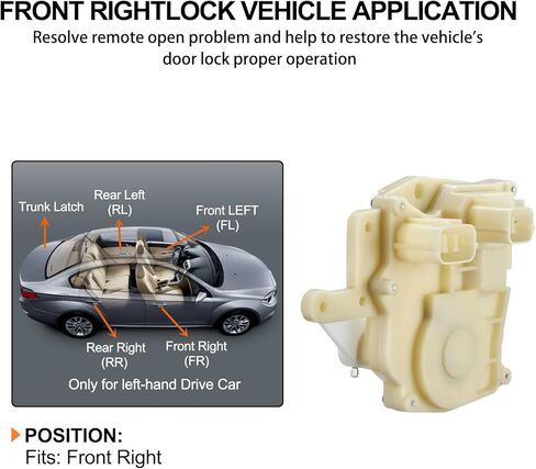 SYERAL Power Door Lock Actuator 72115-S5A-003 72115-S84-A01 Front Right Passenger Side Door Latch Compatible with Honda 1998-2002 Accord, 2001-2005 Civic, 2002-2006 CR-V, 2000-2006 Insight in Saudi Arabia