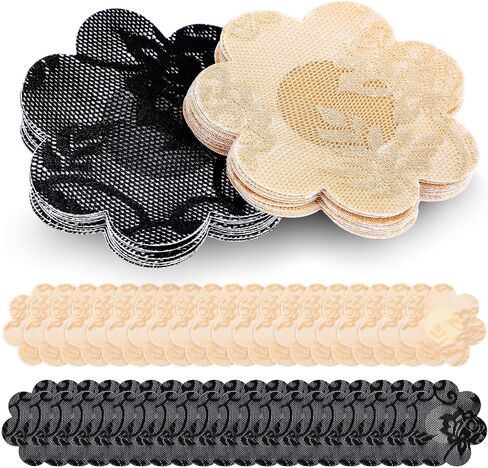 WLLHYF 10 Pairs Nipple Covers, Breast Covers Nipple Cover Pasties Disposable Lace Petals Bra Pad Self-Adhesive No Show Bra in Saudi Arabia