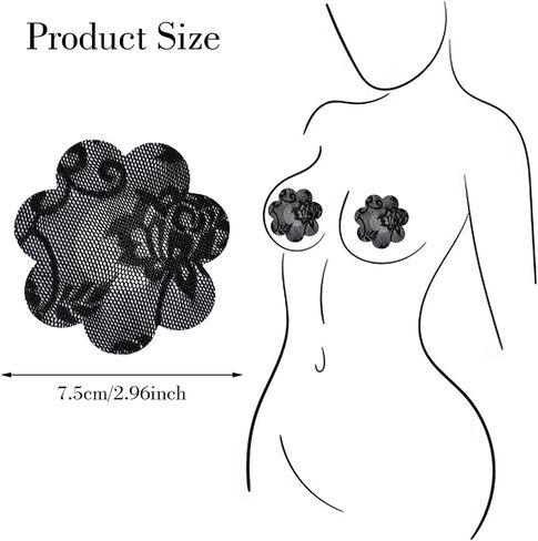 WLLHYF 10 Pairs Nipple Covers, Breast Covers Nipple Cover Pasties Disposable Lace Petals Bra Pad Self-Adhesive No Show Bra in Saudi Arabia