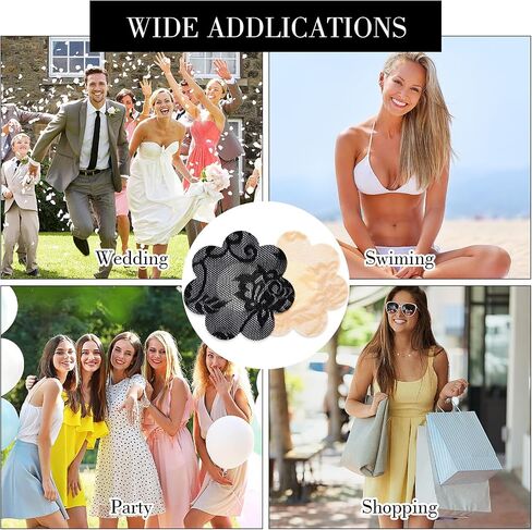 WLLHYF 10 Pairs Nipple Covers, Breast Covers Nipple Cover Pasties Disposable Lace Petals Bra Pad Self-Adhesive No Show Bra in Saudi Arabia
