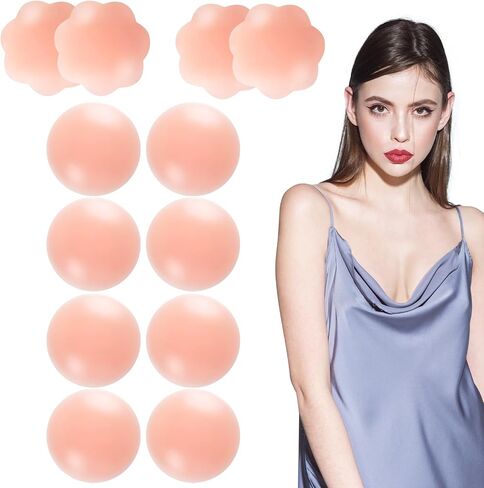 TOBEHIGHER Nipple Covers - 6 Pairs Nipple Covers Stickers Silicone Reusable Nipple Covers in Saudi Arabia