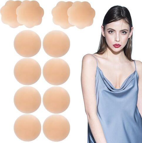 TOBEHIGHER Nipple Covers - 6 Pairs Nipple Covers Stickers Silicone Reusable Nipple Covers in Saudi Arabia