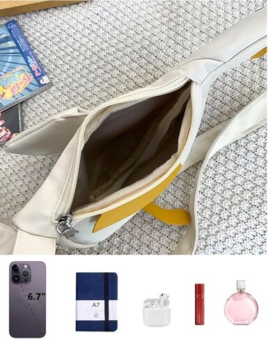 PRLINJSK Kawaii Purse, Cute Duck Crossbody Shoulder Bag, Novelty Messenger Purse for Girls Teens Women with Pins Gifts in Saudi Arabia