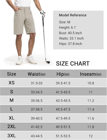 TBMPOY Men's Golf Shorts Stretch 11" Quick Dry Elastic Waist Lightweight Travel Casual Shorts with 5 Pockets Travel Casual in Saudi Arabia