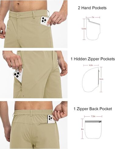 TBMPOY Men's Golf Shorts Stretch 11" Quick Dry Elastic Waist Lightweight Travel Casual Shorts with 5 Pockets Travel Casual in Saudi Arabia