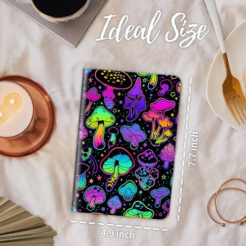 Server Book for Waitress, Leather Waiter Book Server Wallet with Zipper Pocket, Cute Waitress Book & Waitstaff Organizer with Money Pocket Fit Server Apron, Trippy Mushroom in Saudi Arabia