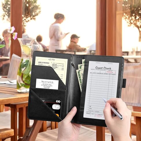 Server Book for Waitress, Leather Waiter Book Server Wallet with Zipper Pocket, Cute Waitress Book & Waitstaff Organizer with Money Pocket Fit Server Apron, Trippy Mushroom in Saudi Arabia