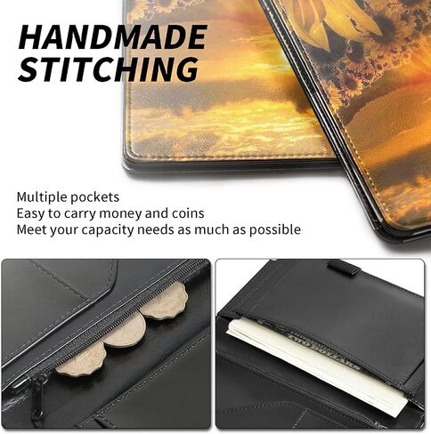 Server Book for Waitress, Leather Waiter Book Server Wallet with Zipper Pocket, Cute Waitress Book & Waitstaff Organizer with Money Pocket Fit Server Apron, Trippy Mushroom in Saudi Arabia