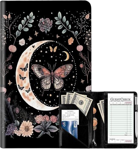 كتاب الخادم للنادلة، محفظة جلدية لخادم النادل مع جيب بسحاب، كتاب النادلة اللطيف ومنظم النادل مع جيب المال، مريلة الخادم، فطر تريبي in Kuwait