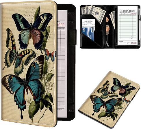 Server Book Organizer, Blue Inspirational Quote Server Books for Waitress, PU Leather Waiter Book Organizer with Zipper Pocket Guest Checks Books Holder for Restaurant Fit Server Apron in Saudi Arabia