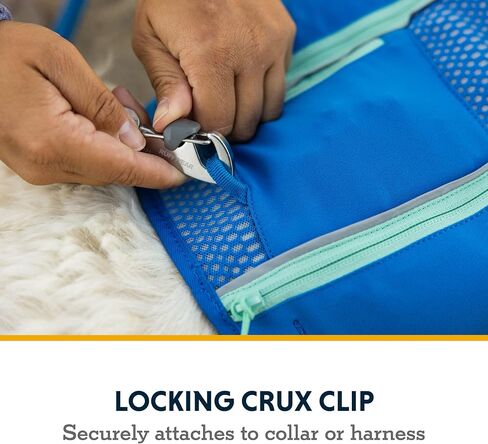 Ruffwear، مقود Trail Runner، حزام مطاطي مدمج وخفيف الوزن، مشبك قفل Crux، حمام سباحة أزرق، كبير in Kuwait