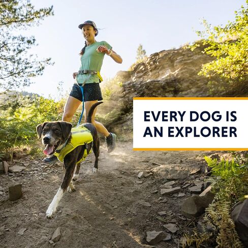Ruffwear، مقود Trail Runner، حزام مطاطي مدمج وخفيف الوزن، مشبك قفل Crux، حمام سباحة أزرق، كبير in Kuwait