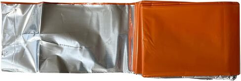 Rescue Essentials Hypothermia Wrap Blanket, Oversized 60" x 96", Mylar/Lightweight Polyethylene Fabric (Orange) in Saudi Arabia