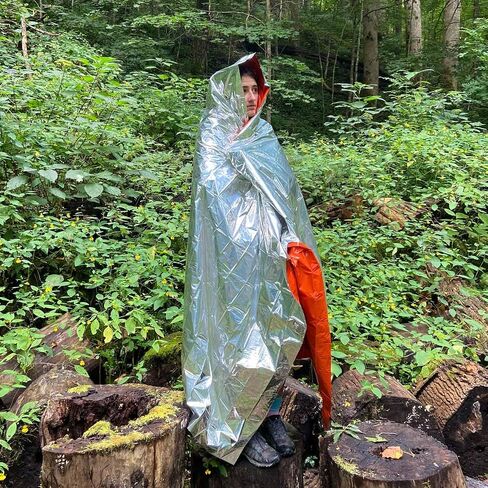 Rescue Essentials Hypothermia Wrap Blanket, Oversized 60" x 96", Mylar/Lightweight Polyethylene Fabric (Orange) in Saudi Arabia