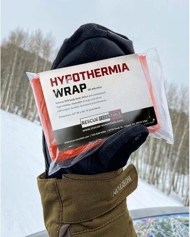 Rescue Essentials Hypothermia Wrap Blanket, Oversized 60" x 96", Mylar/Lightweight Polyethylene Fabric (Orange) in Saudi Arabia