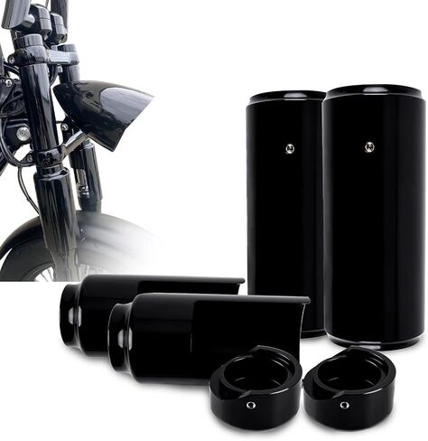 FHV الجزء العلوي السفلي من شوكة الصدمات الأمامية يغطي مجموعة غطاء لـ Harley Dyna Street Bob Low Rider 2018-2023 دراجة نارية ممتص الصدمات شوكة أنابيب الحرس حامي in Kuwait