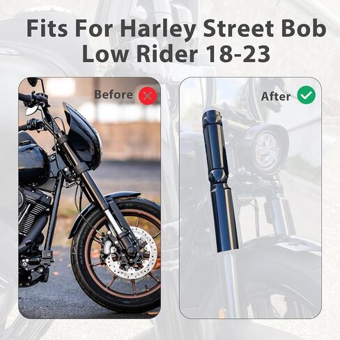 FHV الجزء العلوي السفلي من شوكة الصدمات الأمامية يغطي مجموعة غطاء لـ Harley Dyna Street Bob Low Rider 2018-2023 دراجة نارية ممتص الصدمات شوكة أنابيب الحرس حامي in Kuwait